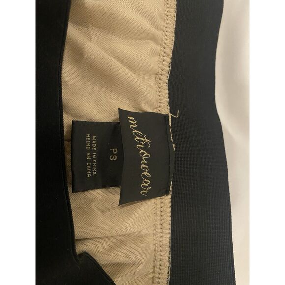 Metro Wear Skirt Black Mesh Floral Overlay Tan Lining Sz PS Elastic Waist 28 - Picture 12 of 14